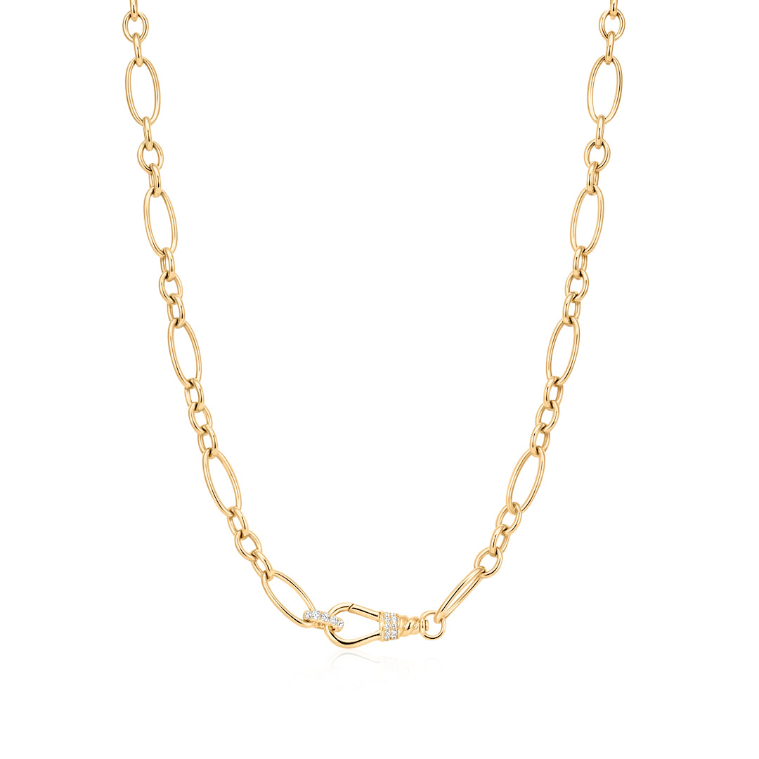 Lab-Grown Diamond Carabiner Link Chain Necklace