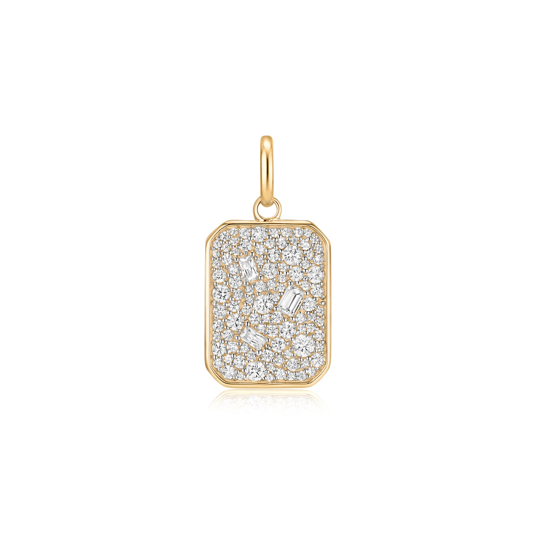 Lab-Grown Diamond Mixed-Cut Pavé Tag Charm