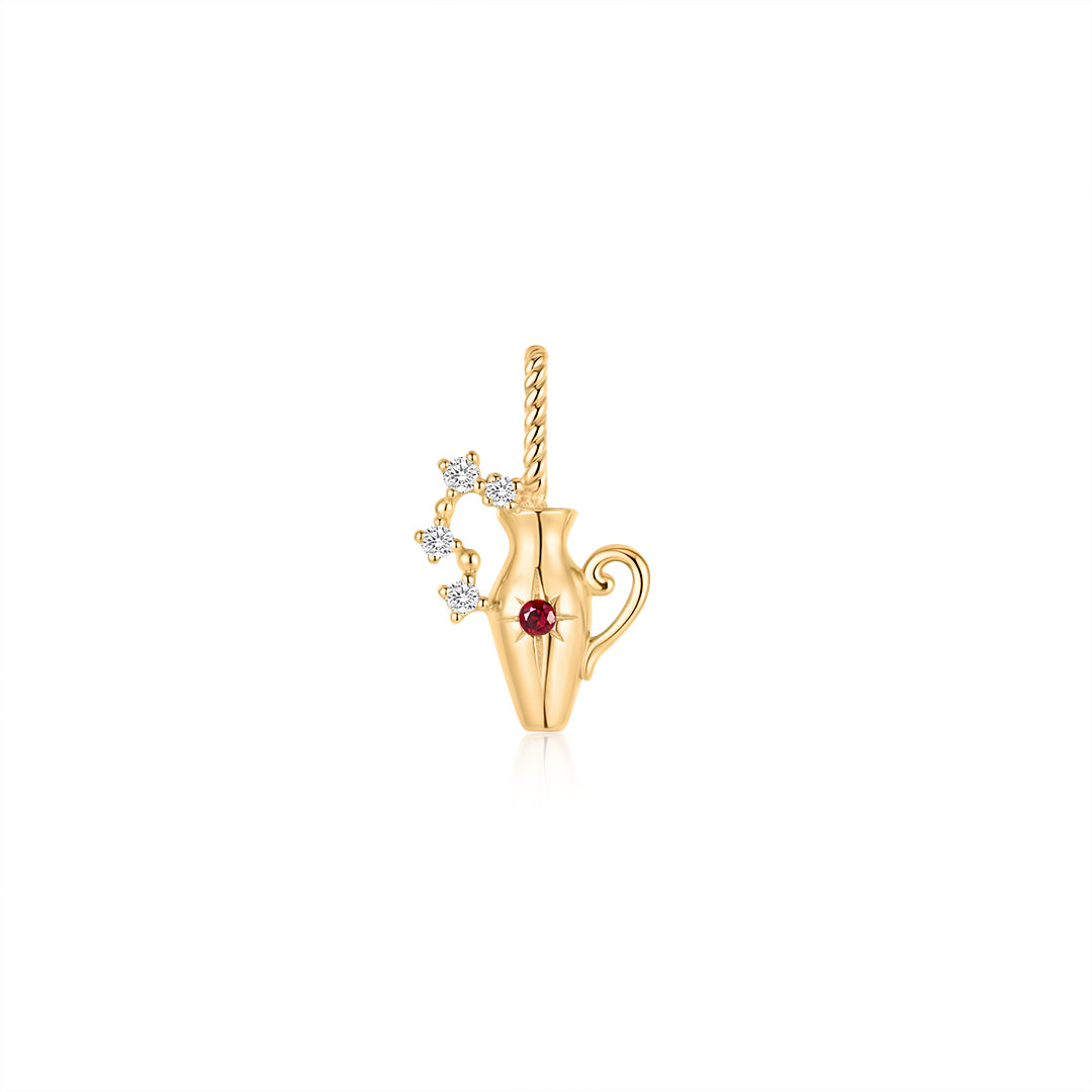 Celestial Aquarius Gemstone Charm
