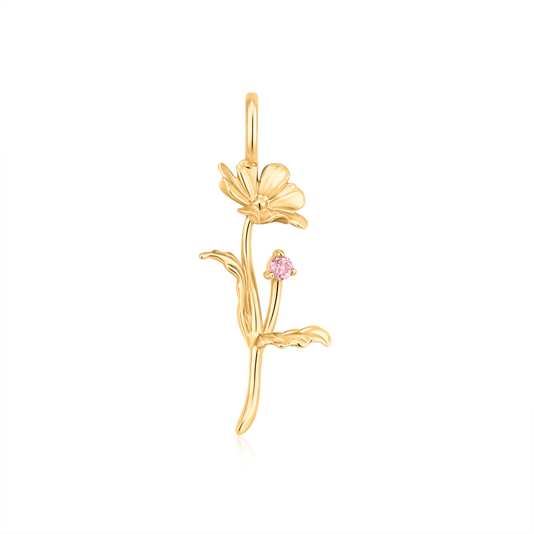 Natural Tourmaline Floral Charm