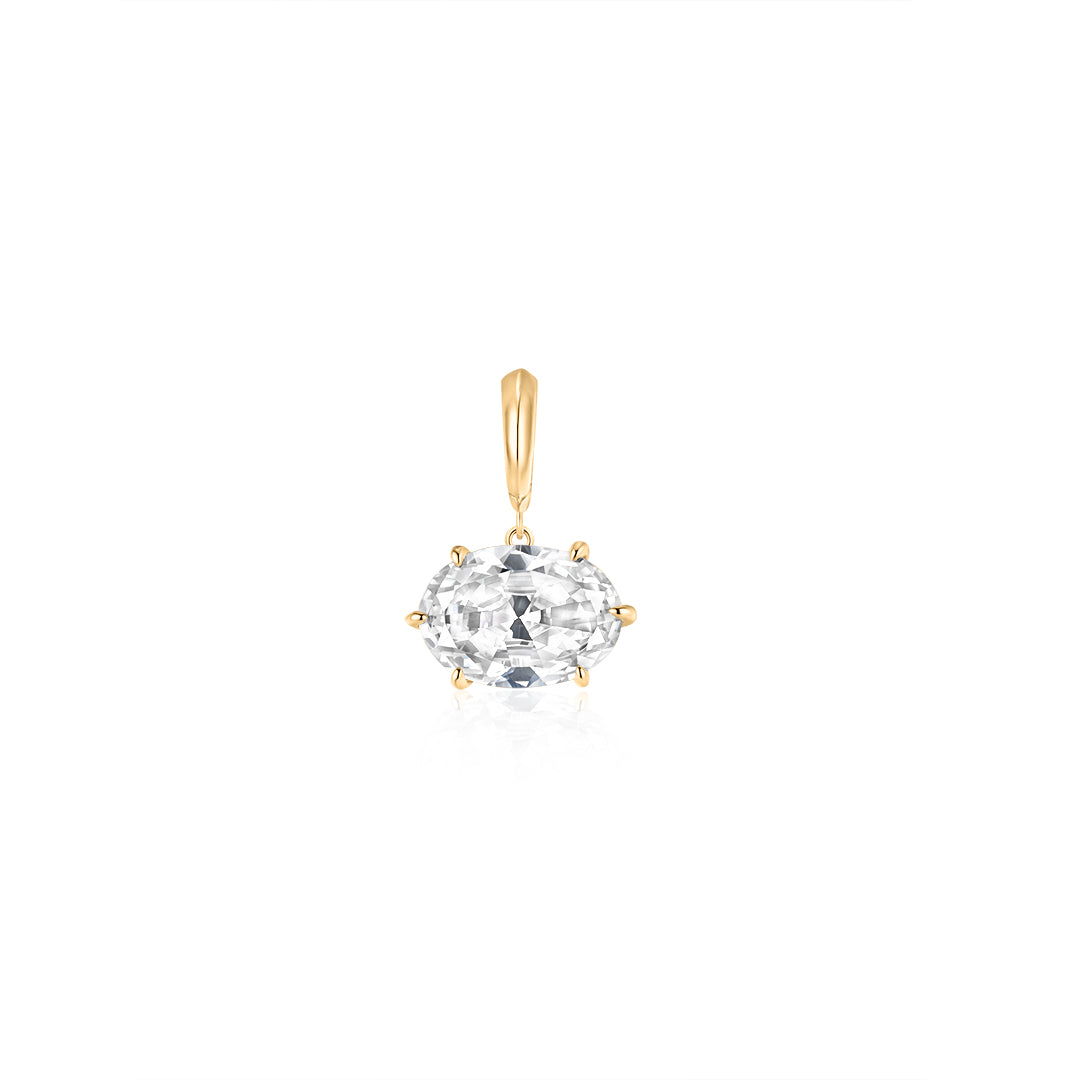 Oval Lab-Grown Diamond Clip-On Charm