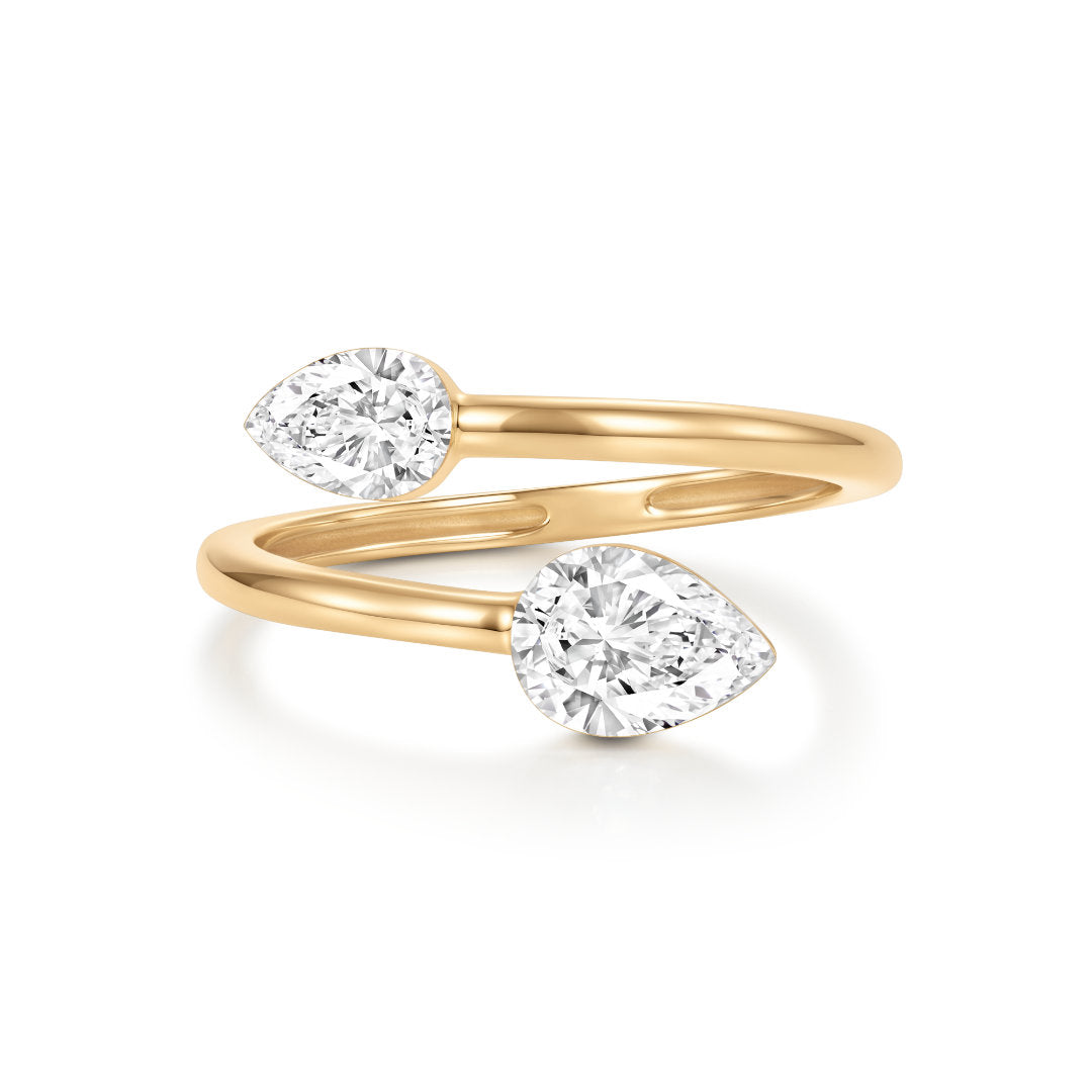 Pear-Cut Lab-Grown Diamond Wrap Ring