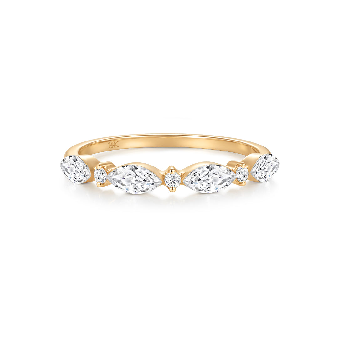 Alternating Marquise & Round Lab-Grown Diamond Ring