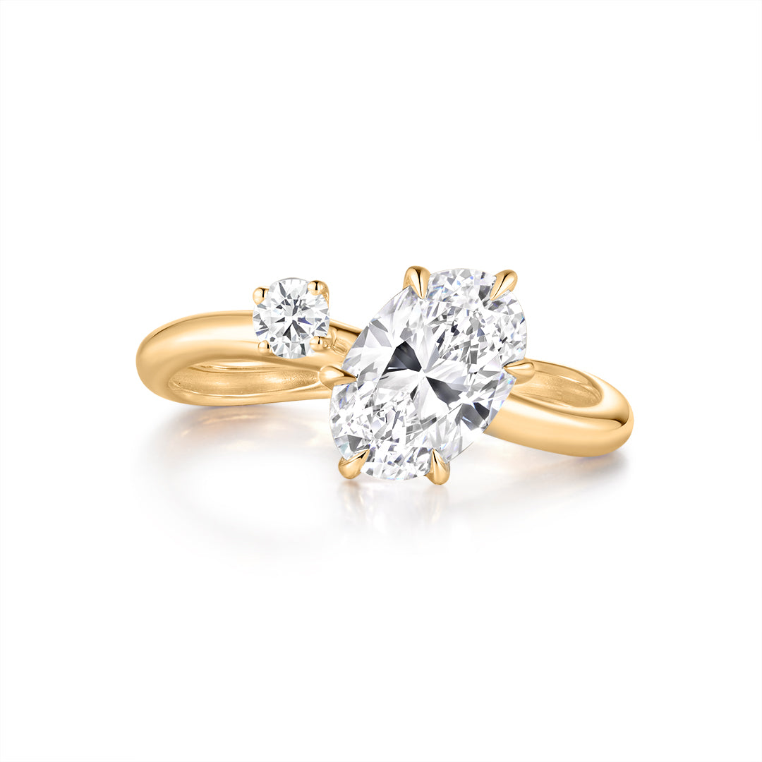 1.55ct Oval Lab-Grown Diamond Accent Engagement Ring