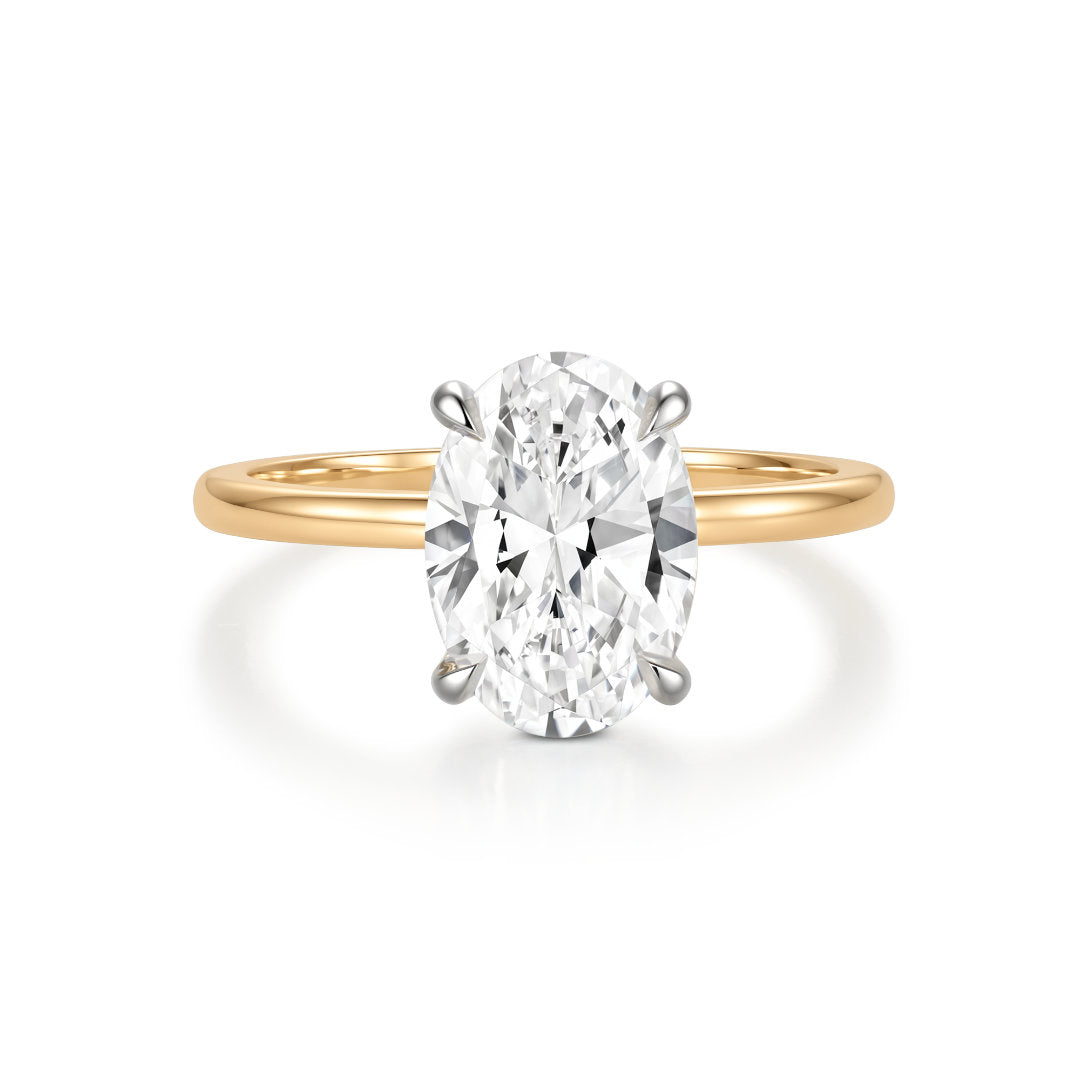 Oval Lab-Grown Diamond Yellow Gold & Platinum Ring