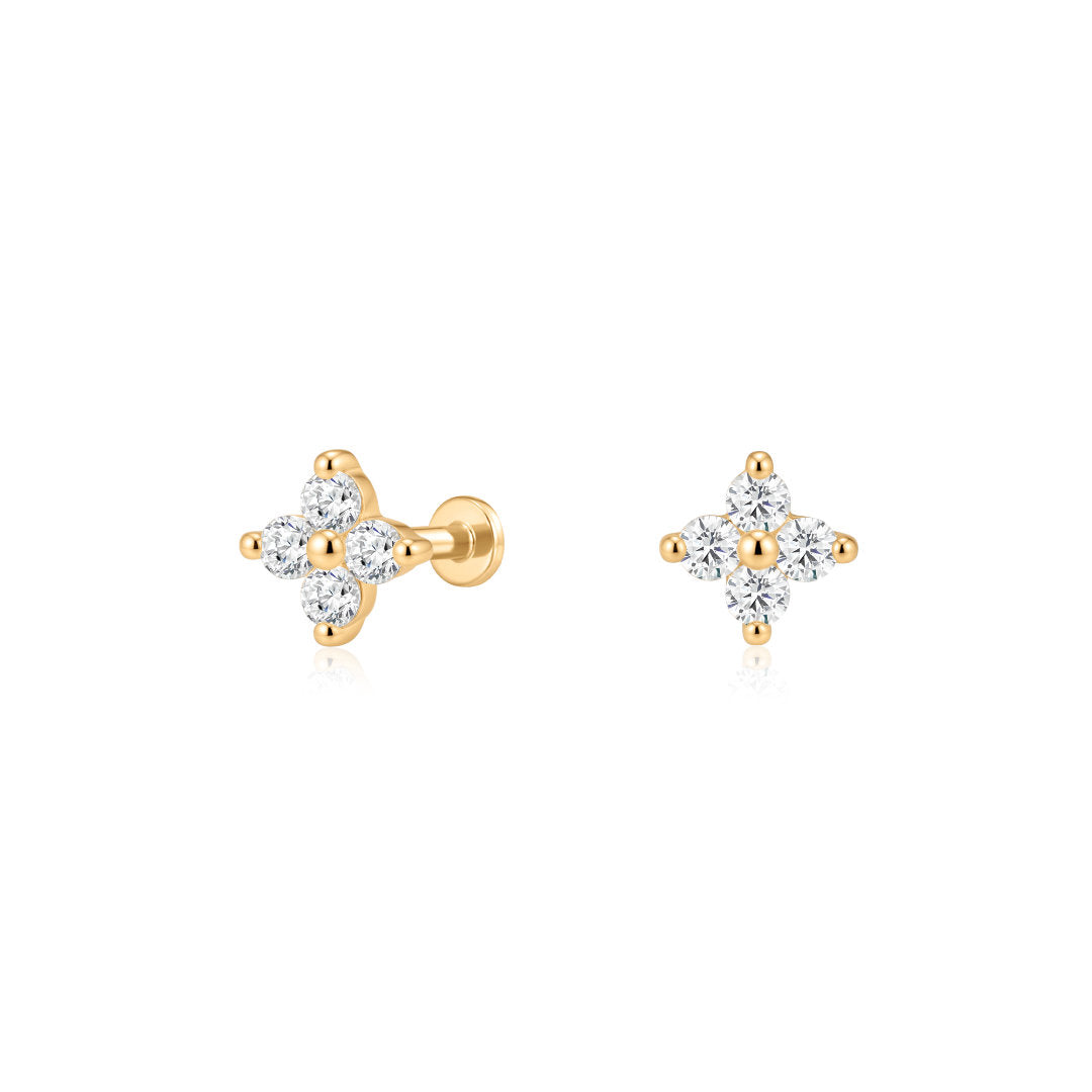 Tiny Lab-Grown Diamond Stud Earrings with Butterfly Backs