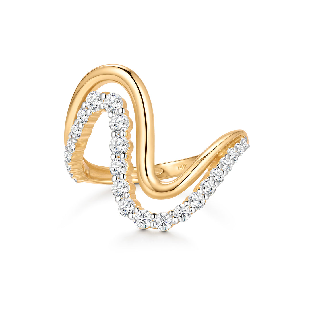 Lab-Grown Diamond Statement Curve Ring