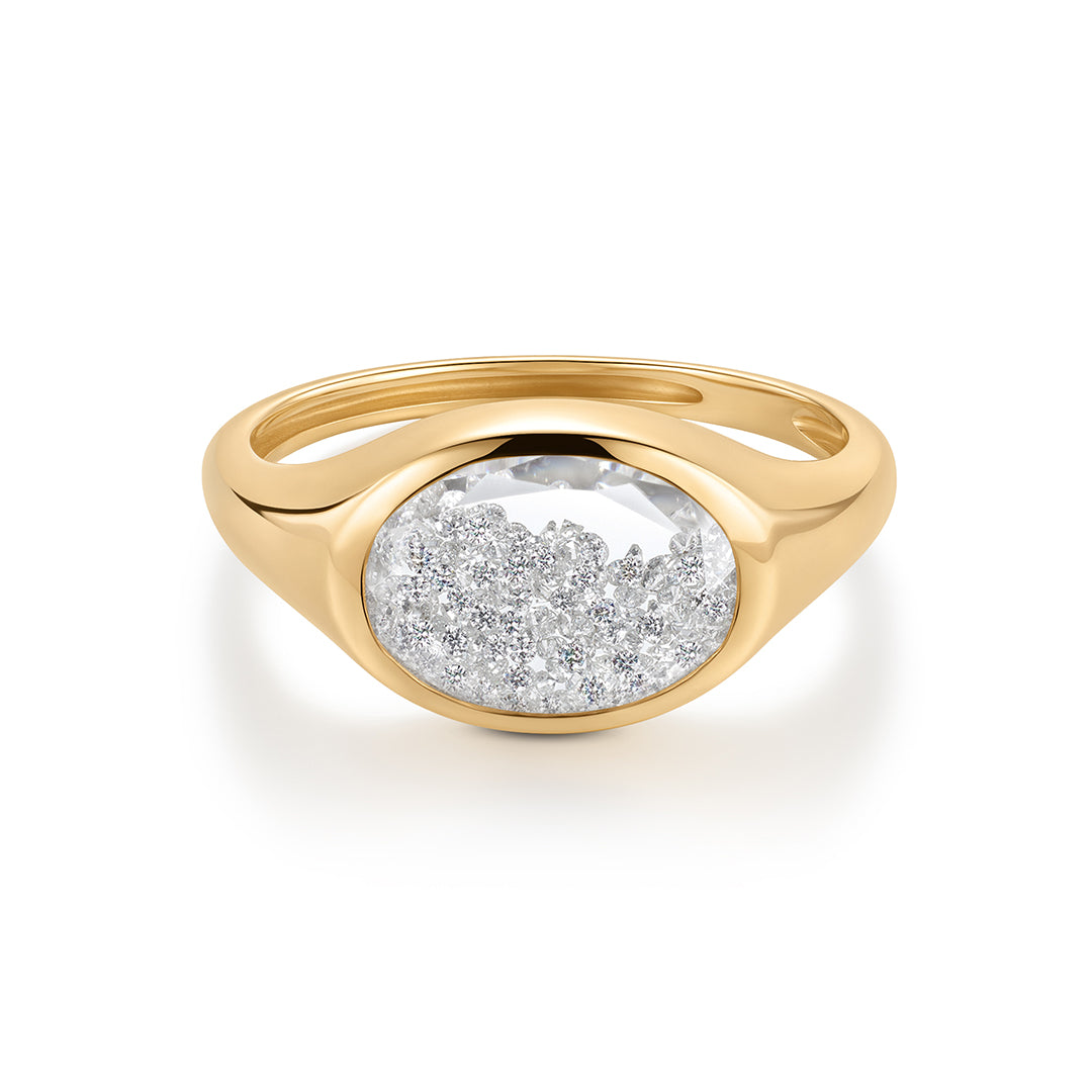 Shaker Lab-Grown Diamond Signet Ring