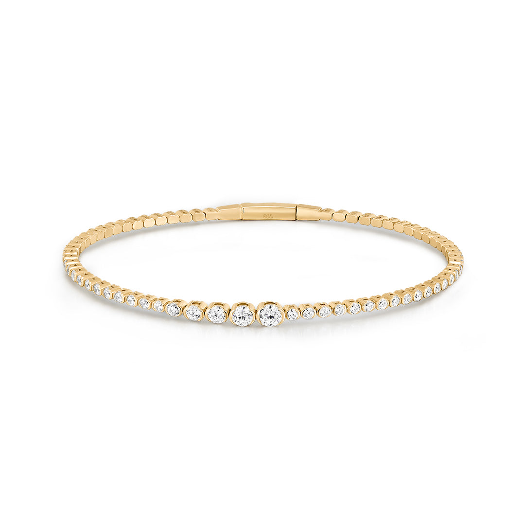 Graduated Lab-Grown Diamond Flexible Bracelet