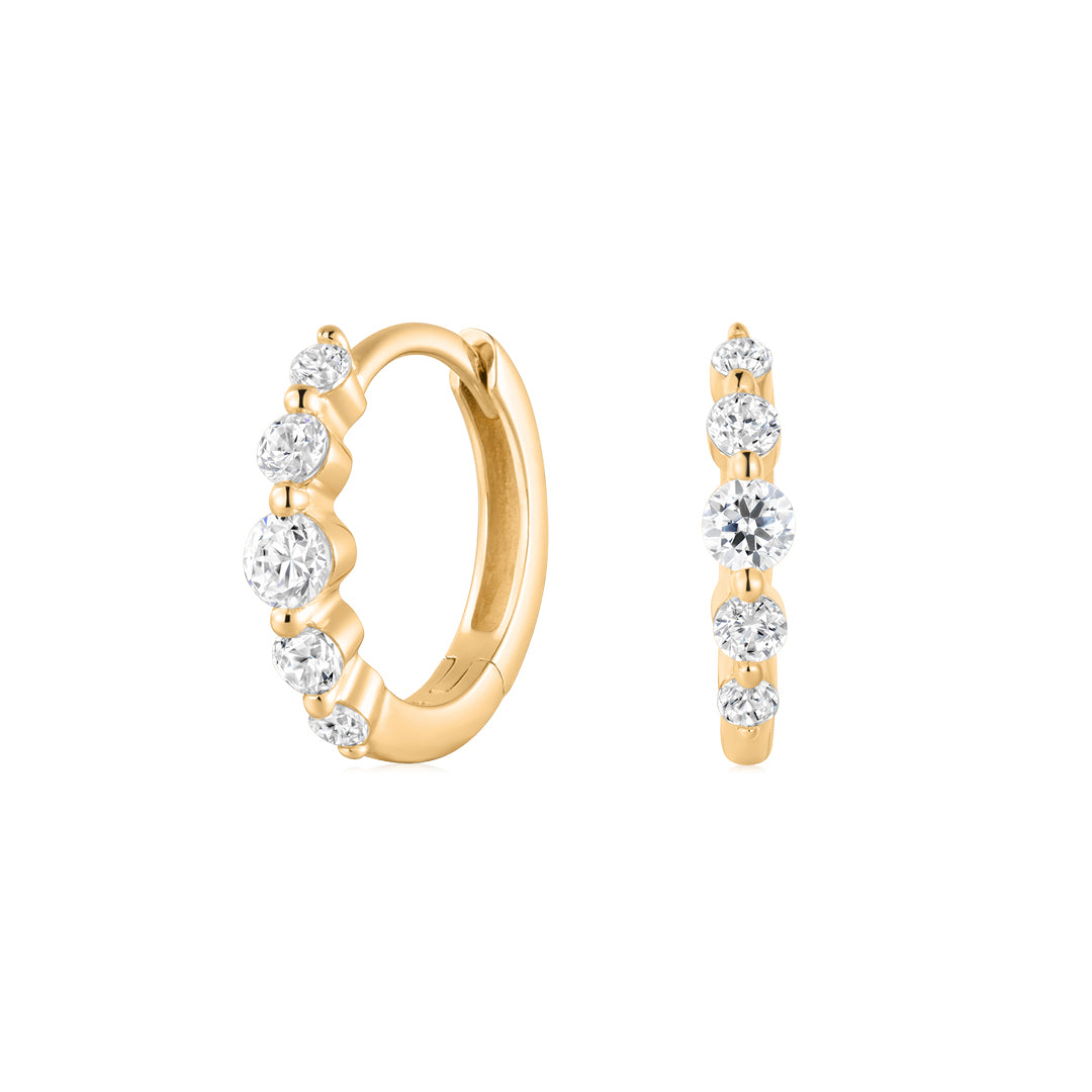 Lab-Grown Diamond Multi-Stone Huggie Earrings