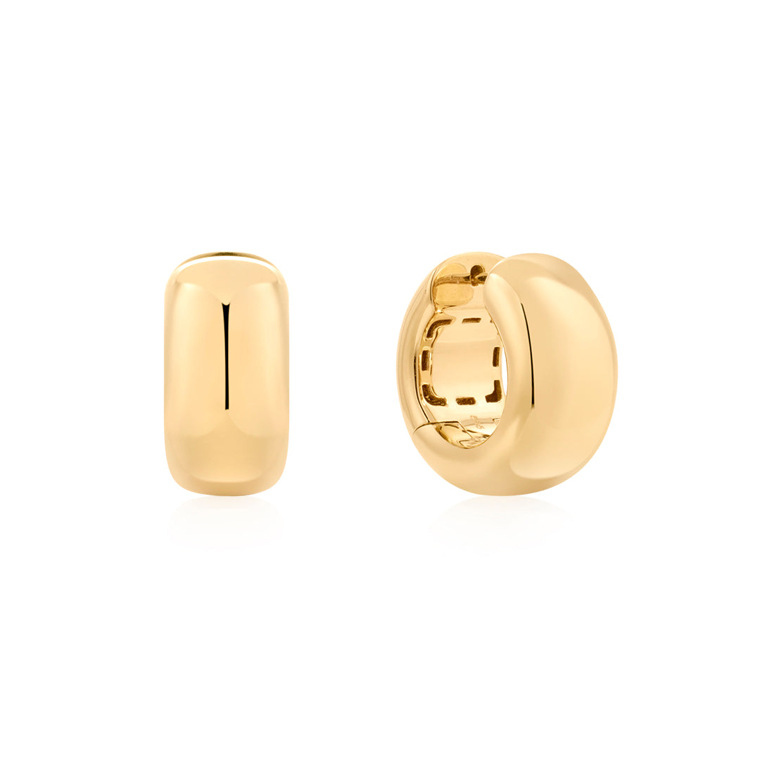 Gold 9mm Chunky Huggie Earrings