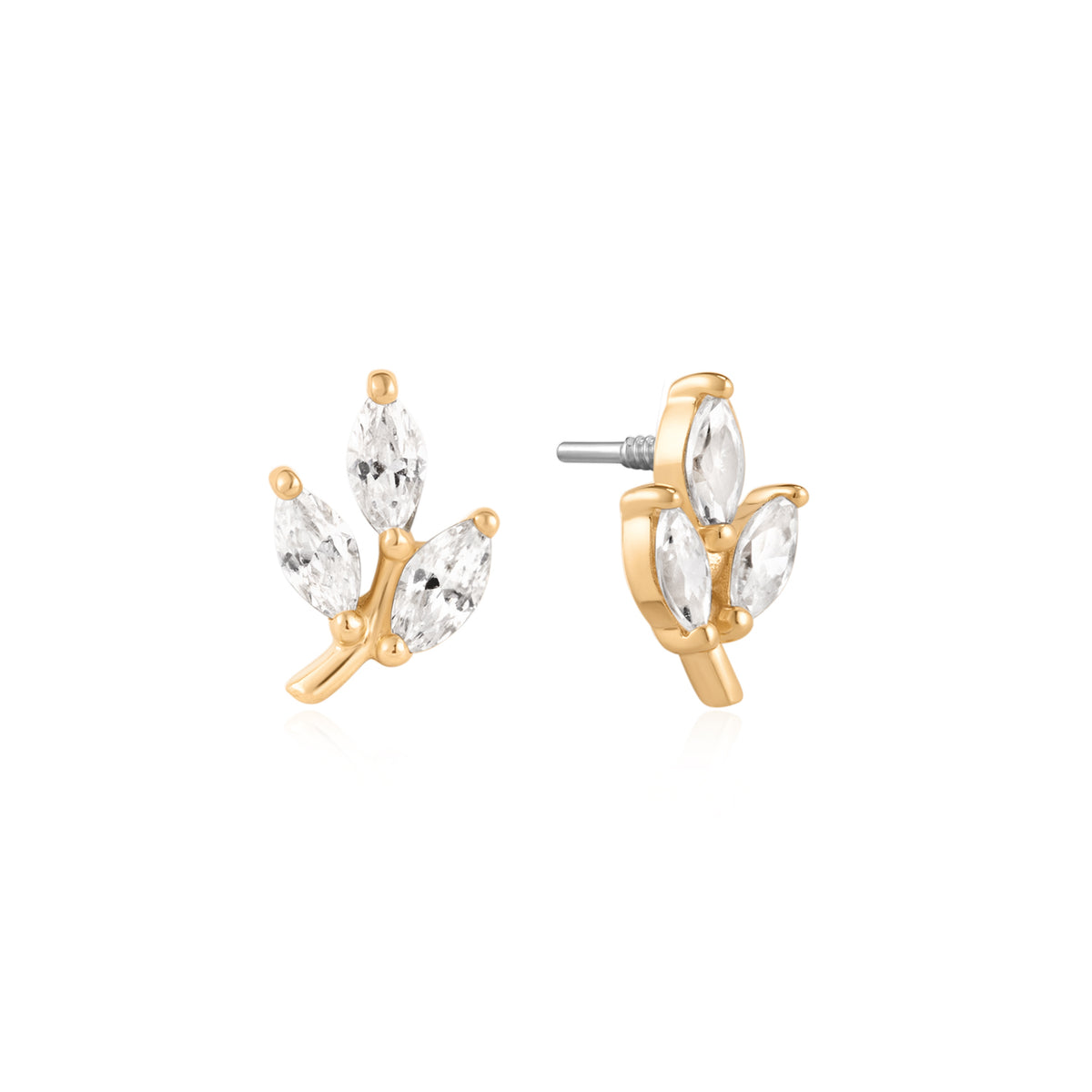 Lab-Grown Diamond Marquise Leaf Flat Back Studs