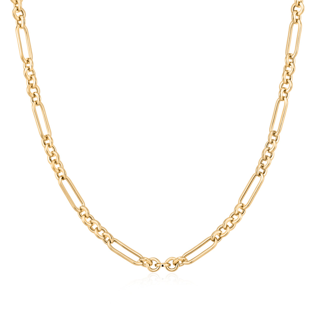 Gold Figaro Link Chain Necklace