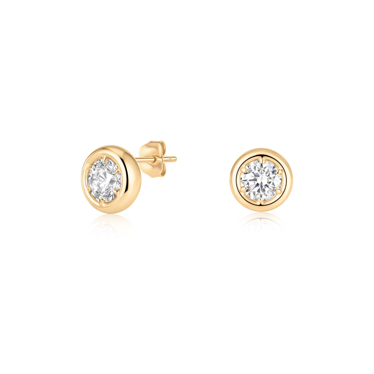 Round Lab-Grown Diamond Framed Stud Earrings