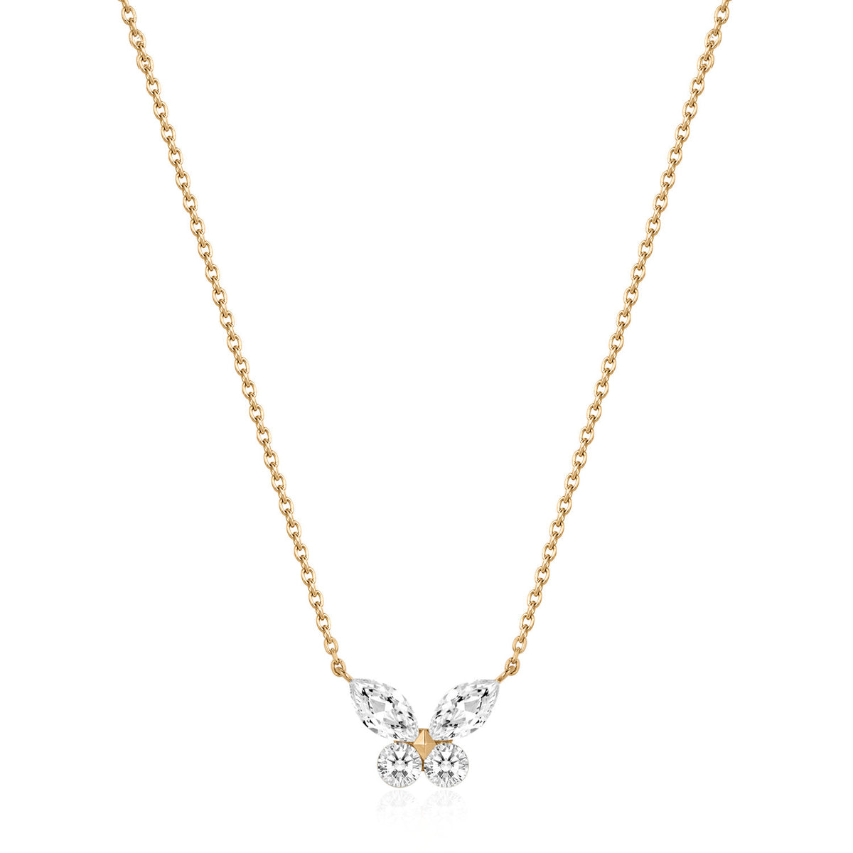 Butterfly Mosaic Lab-Grown Diamond Invisible Set Necklace