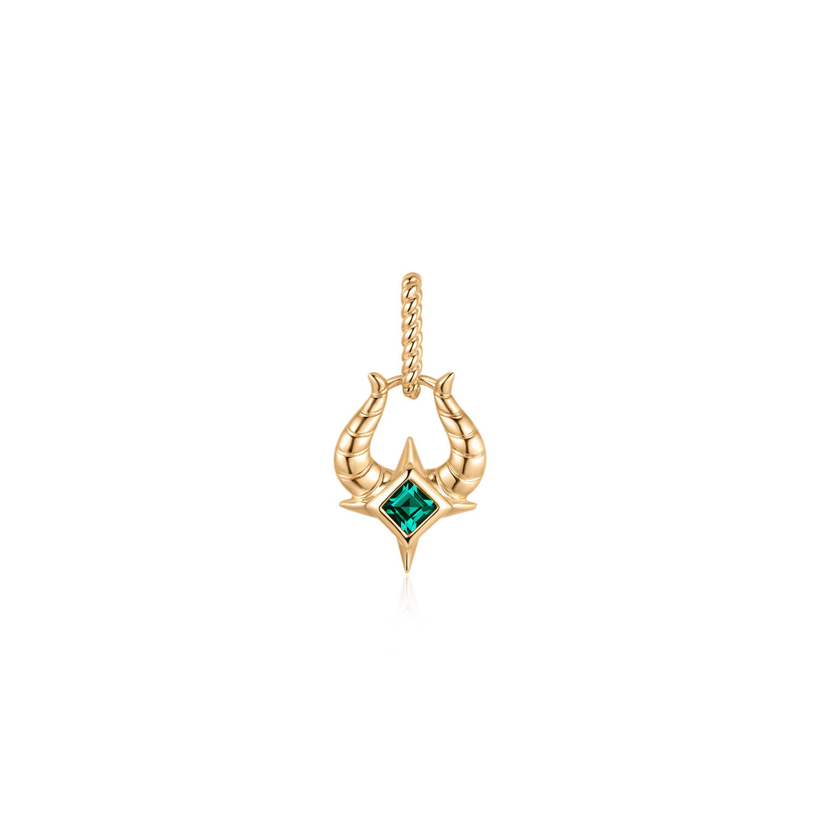 Green Emerald Taurus Symbol Charm