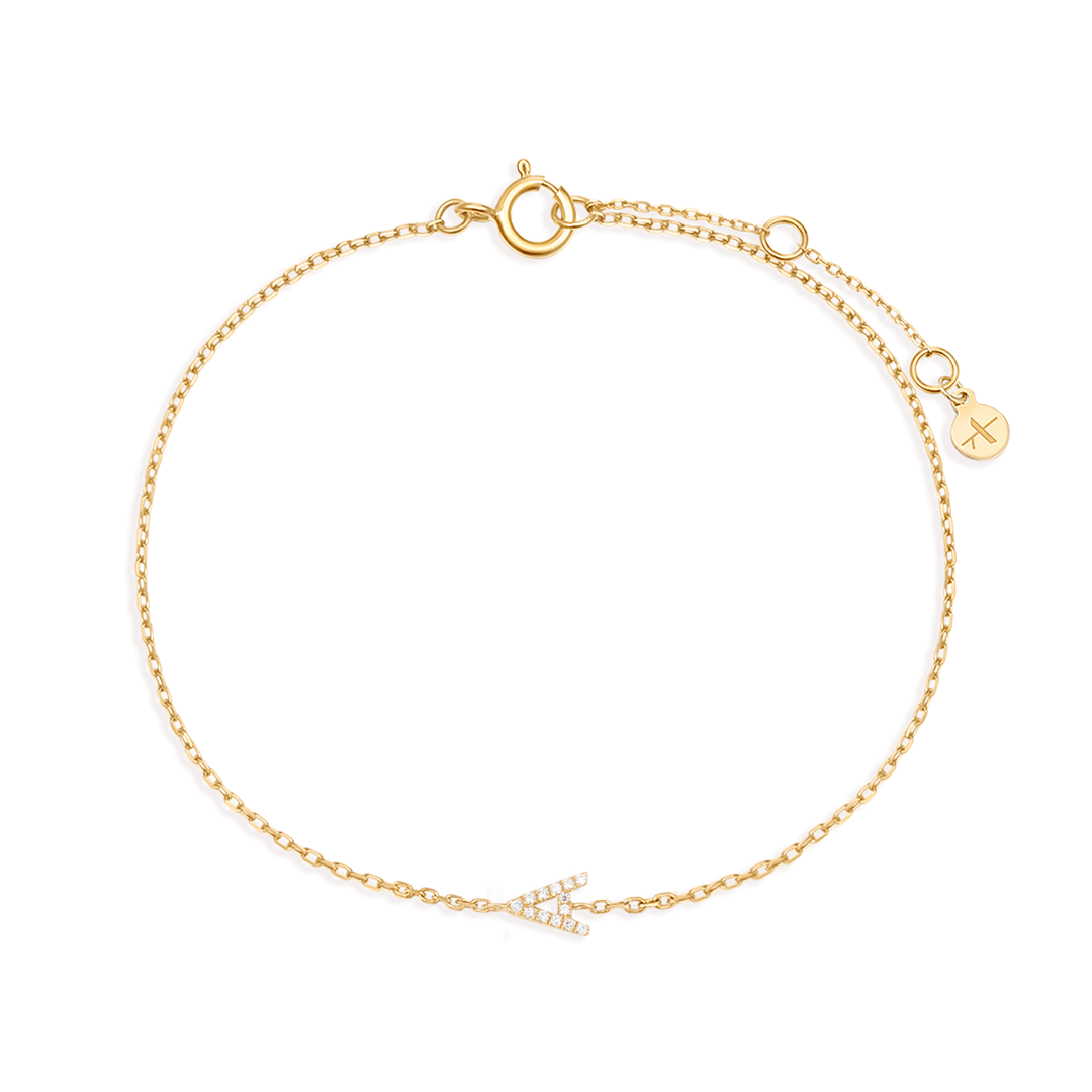Pavé Diamond Initial Chain Bracelet