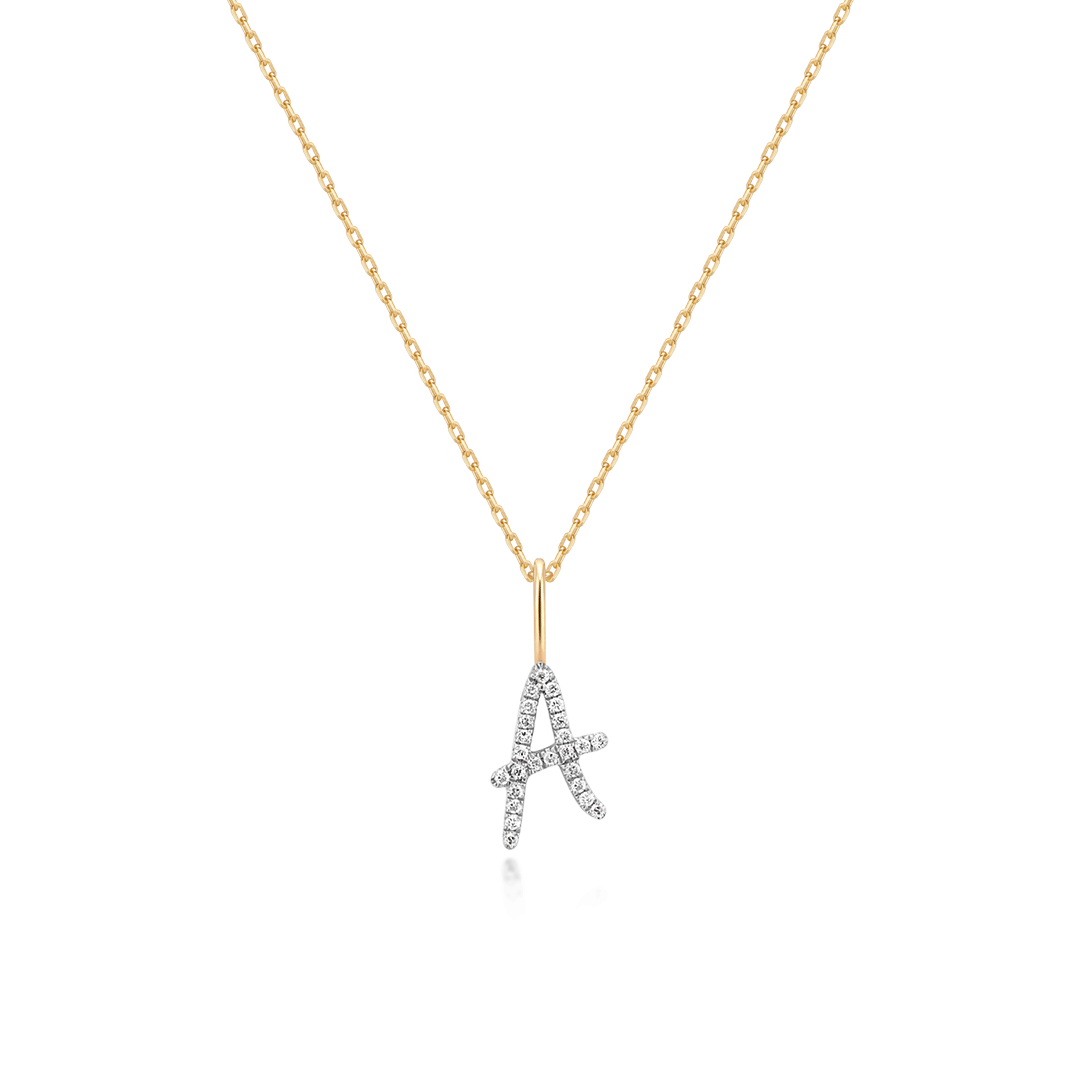 Pavé Diamond Initial Necklace