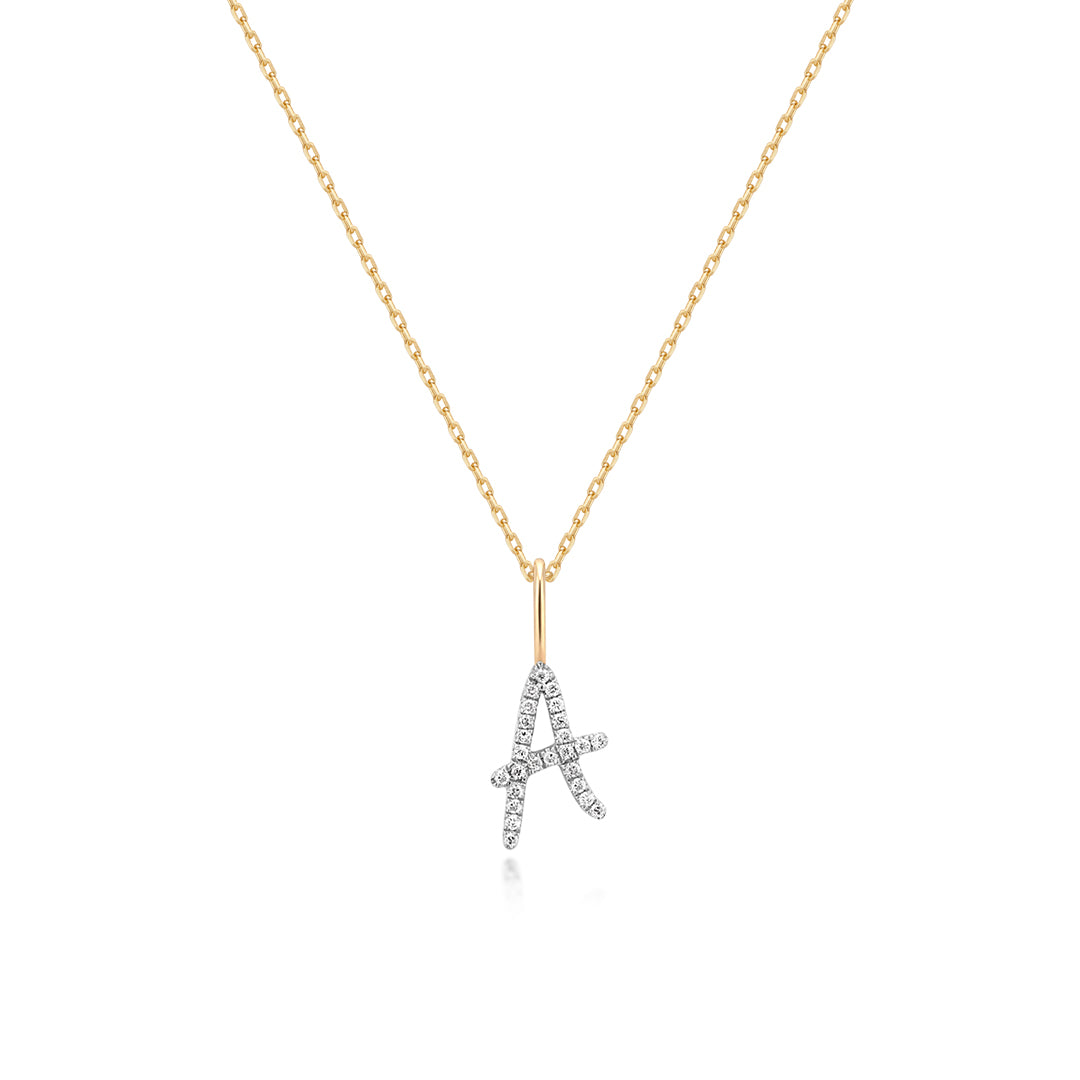 Pavé Diamond Initial Necklace