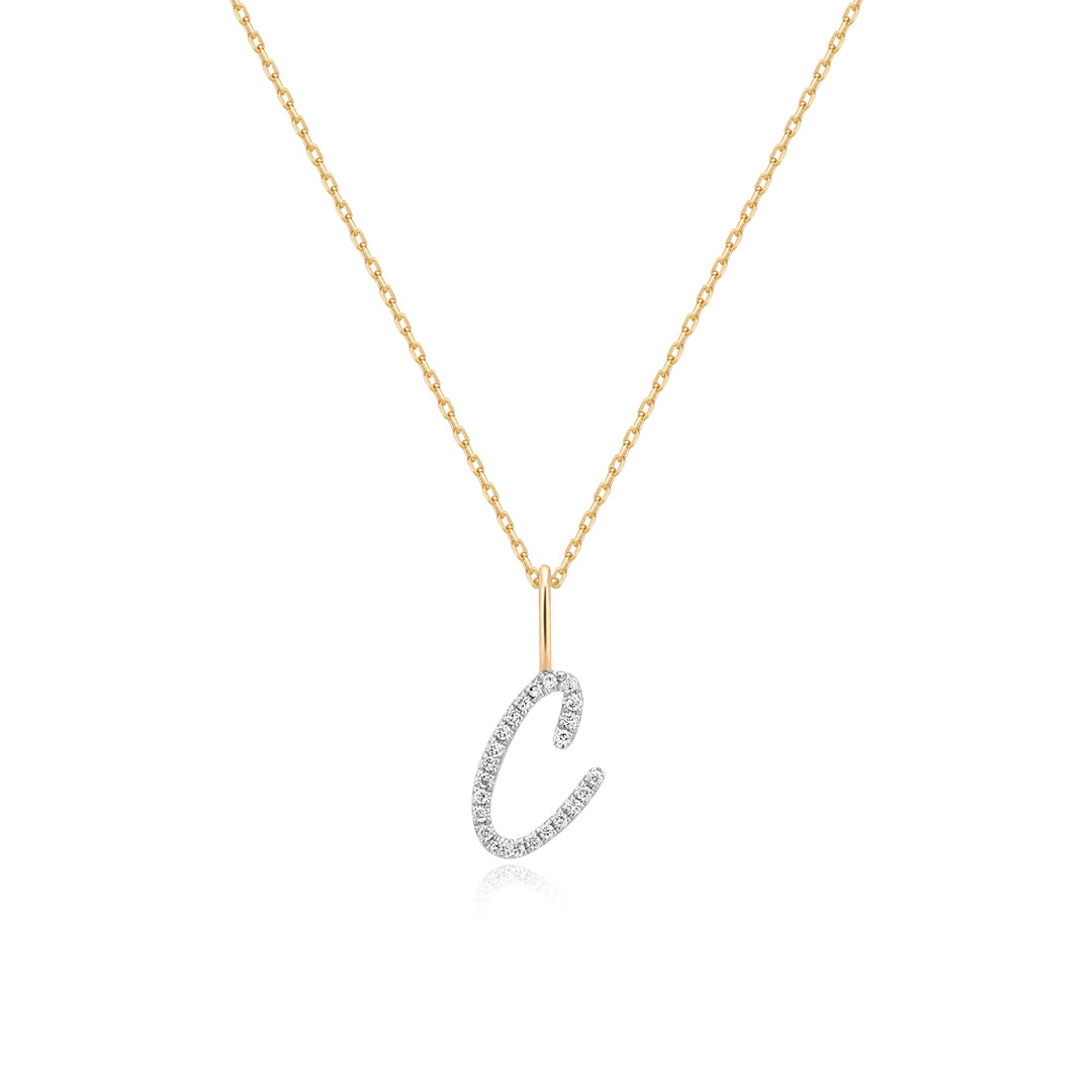 Pavé Diamond Initial Necklace