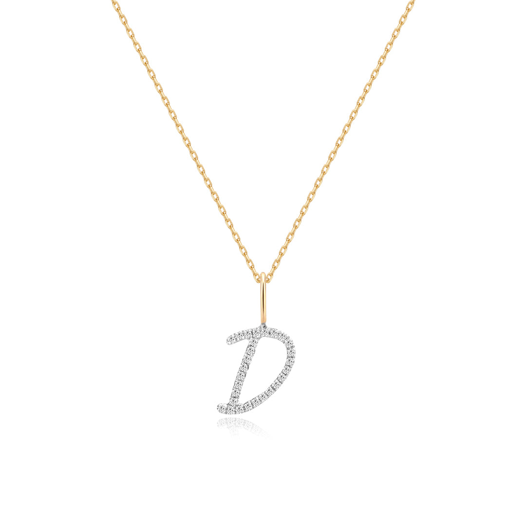 Pavé Diamond Initial Necklace