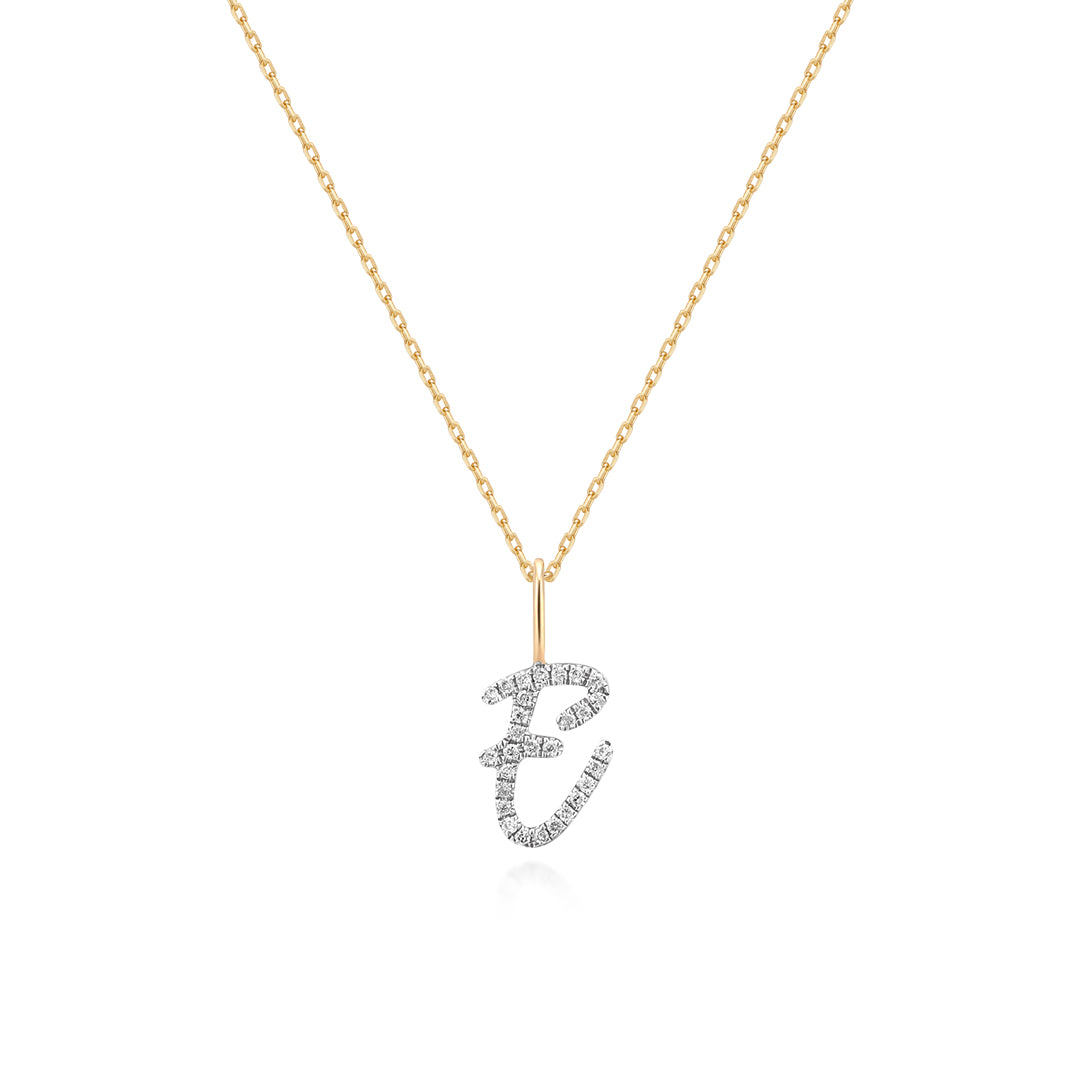 Pavé Diamond Initial Necklace
