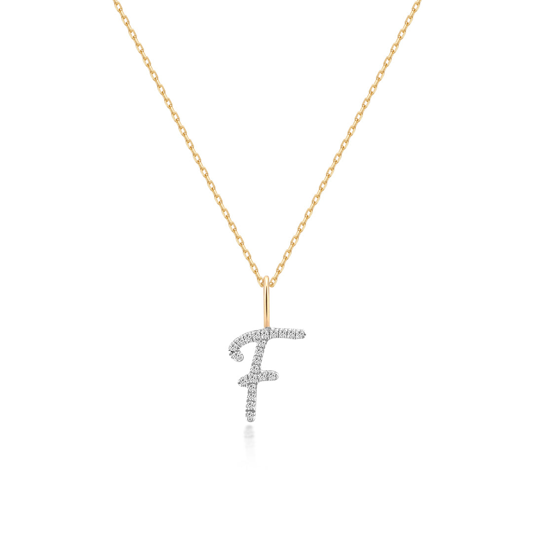 Pavé Diamond Initial Necklace