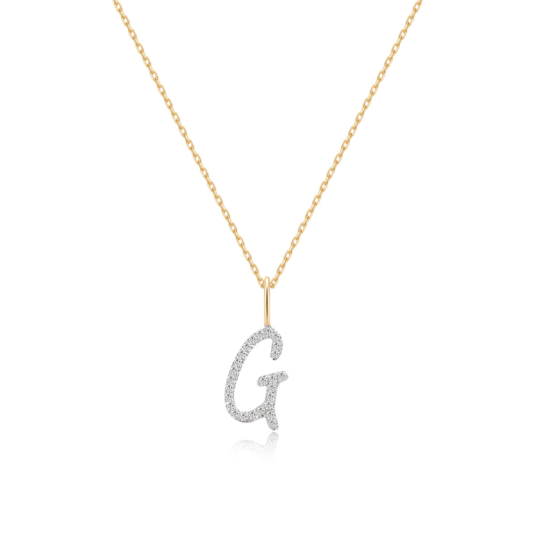 Pavé Diamond Initial Necklace