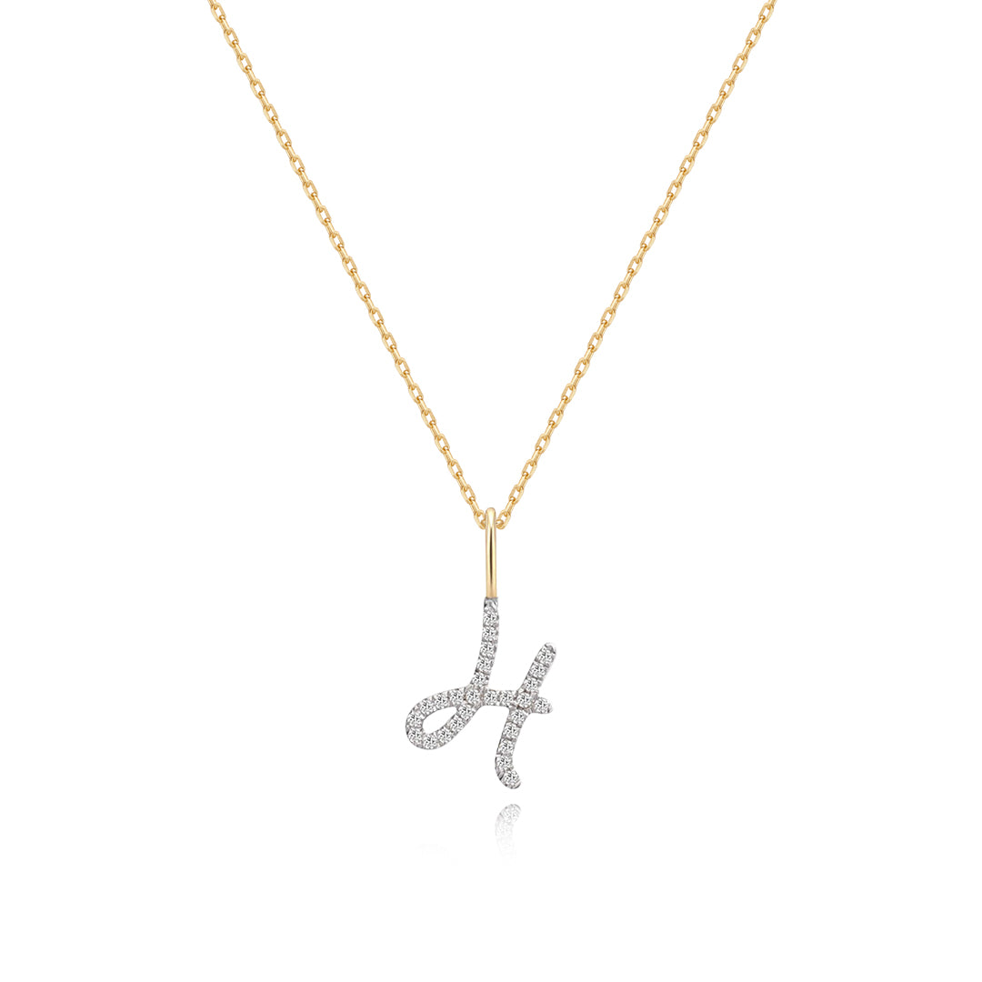 Pavé Diamond Initial Necklace