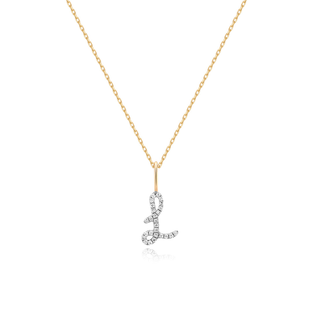 Pavé Diamond Initial Necklace
