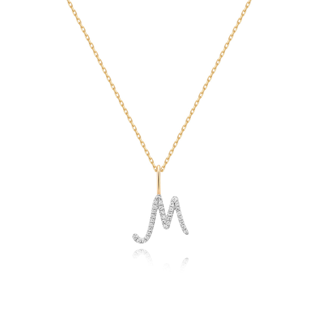 Pavé Diamond Initial Necklace