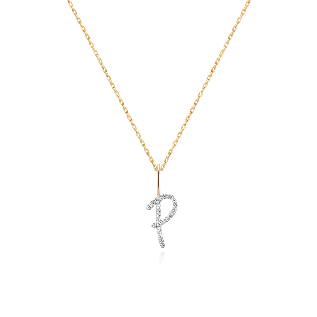 Pavé Diamond Initial Necklace