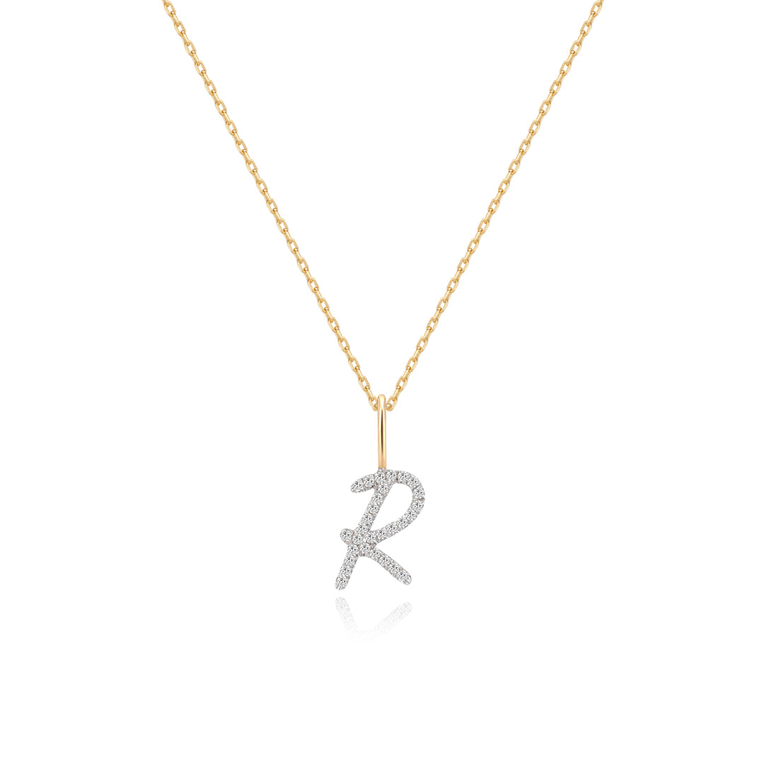Pavé Diamond Initial Necklace