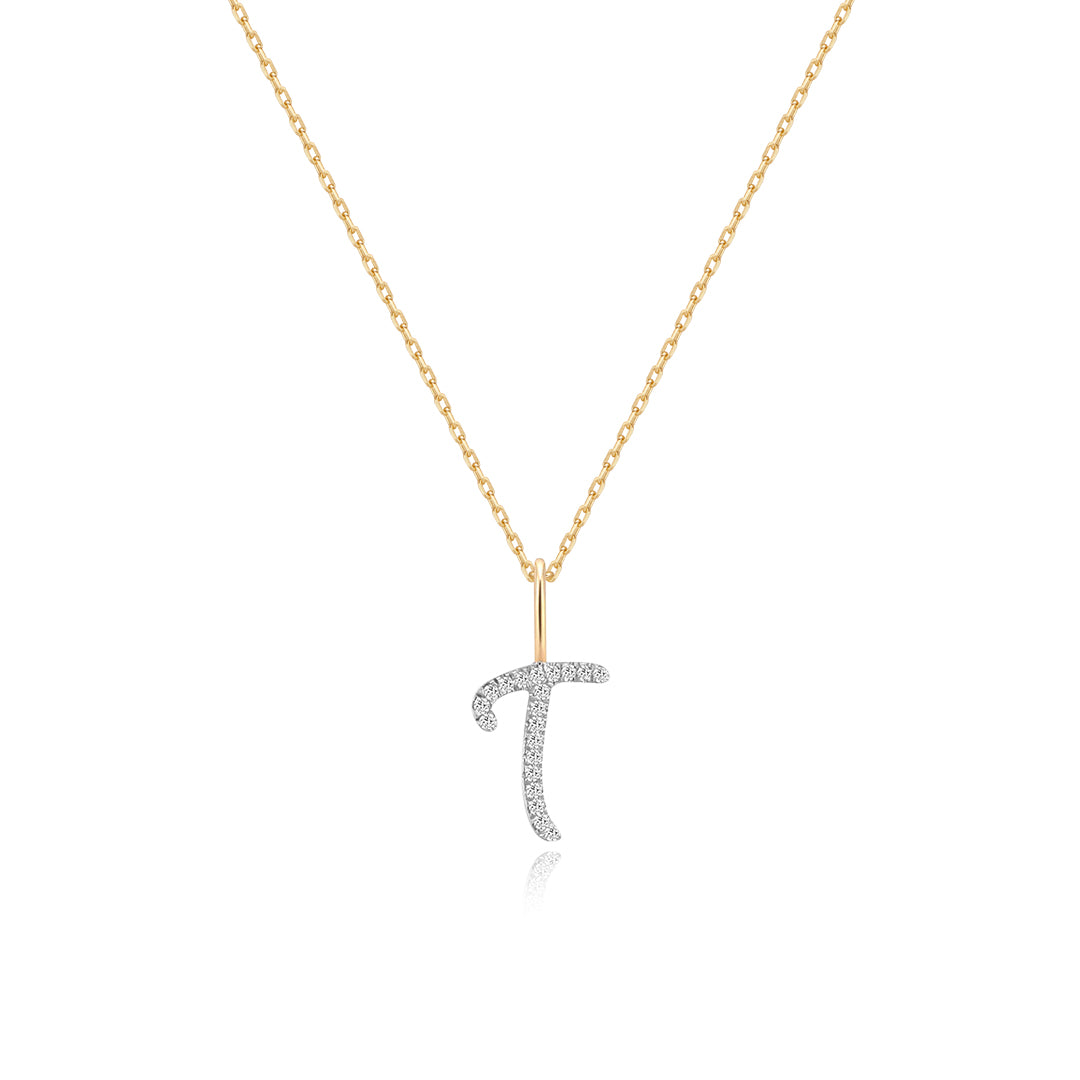 Pavé Diamond Initial Necklace
