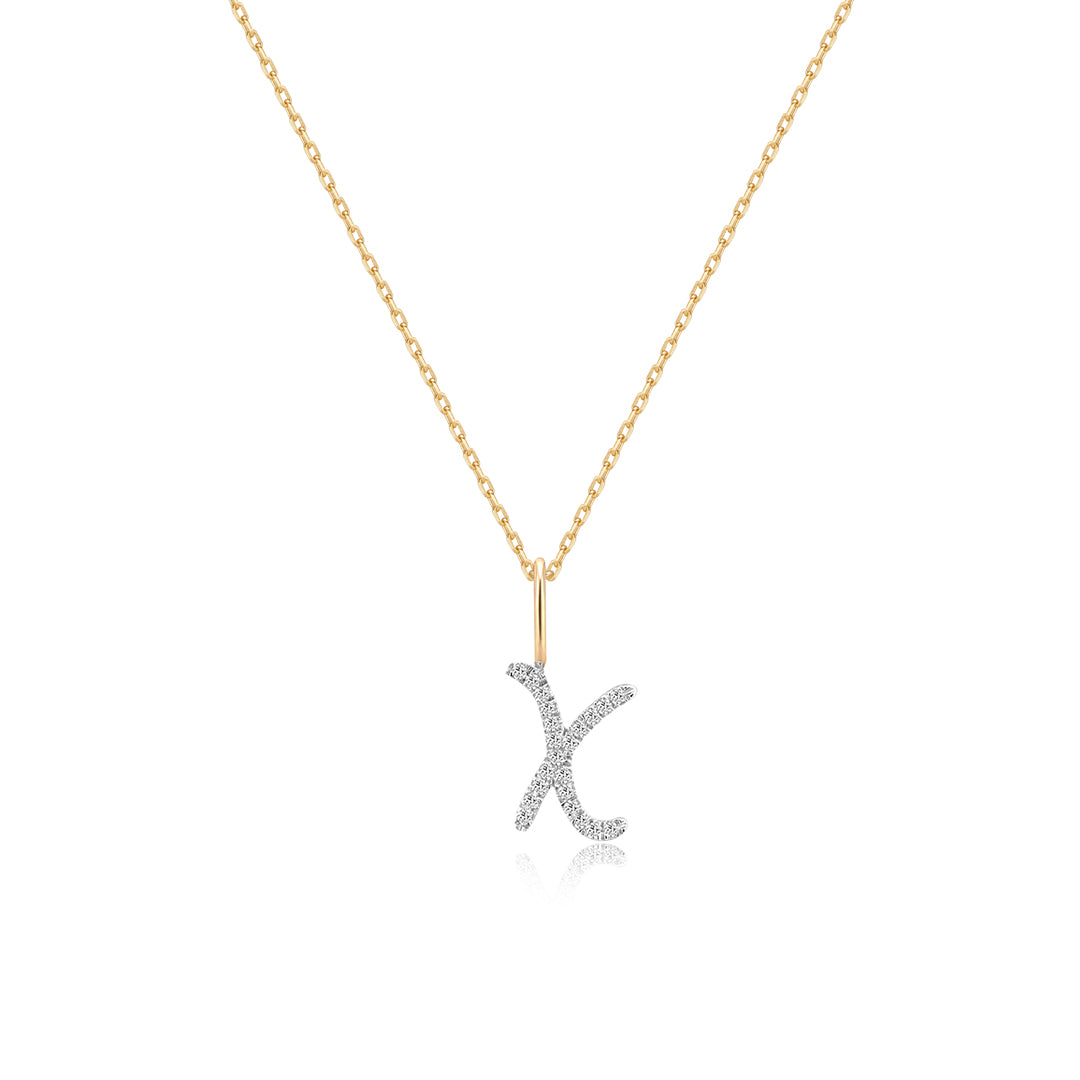 Pavé Diamond Initial Necklace