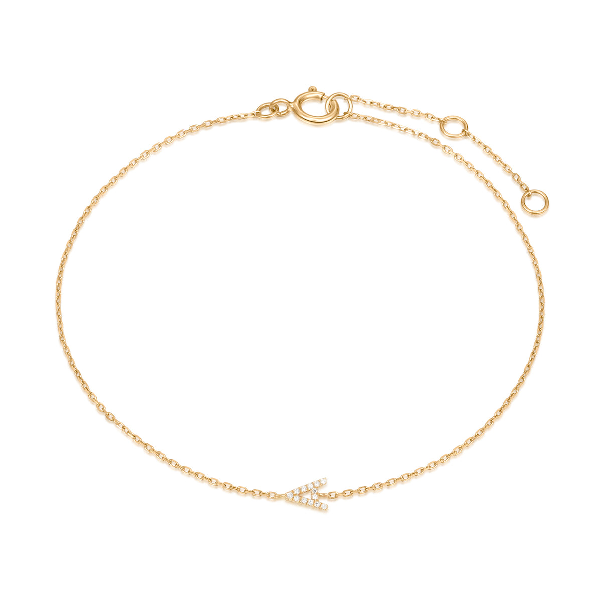 Pavé Diamond Initial Chain Bracelet