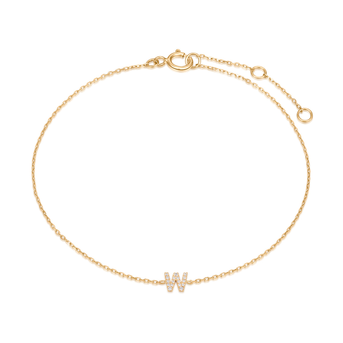 Pavé Diamond Initial Chain Bracelet