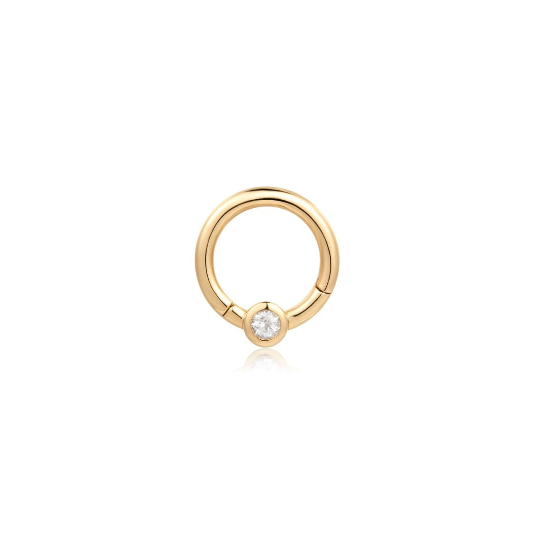 Round Diamond Openable Hoop