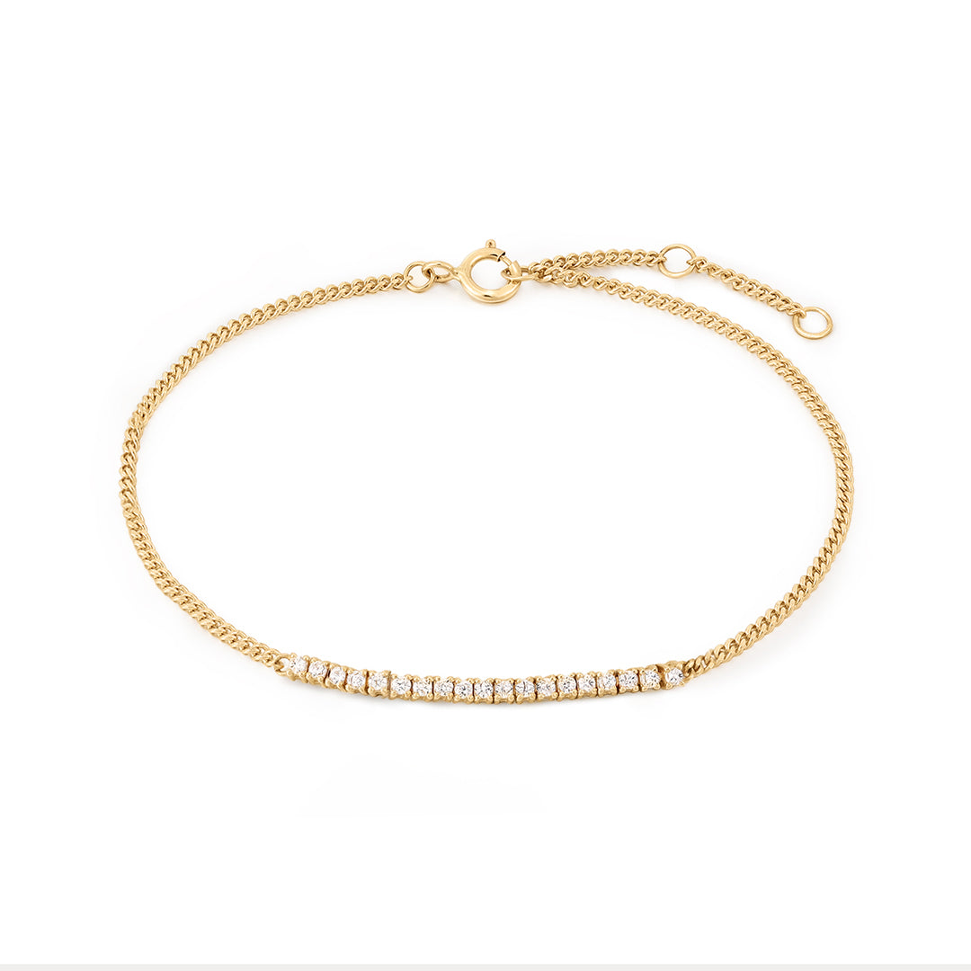 Natural Diamond Tennis Bar Chain Bracelet