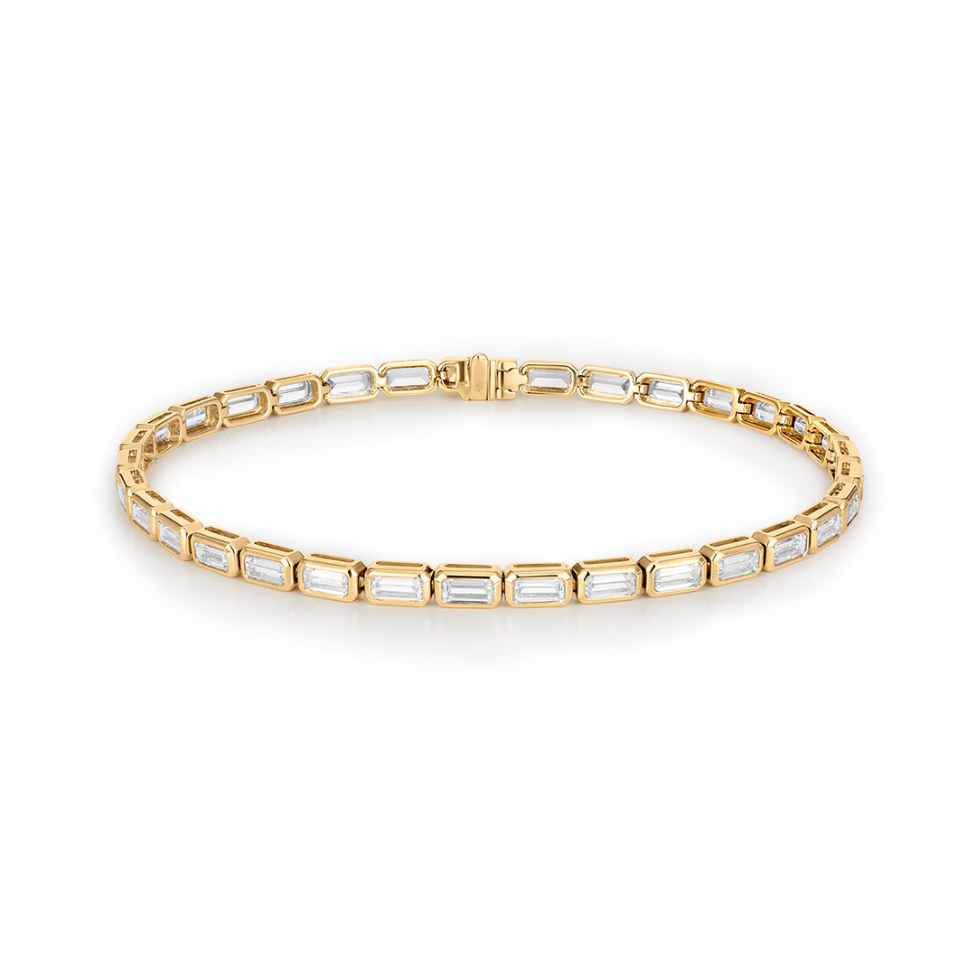 Minimal Emerald Cut Lab Diamond Tennis Bracelet