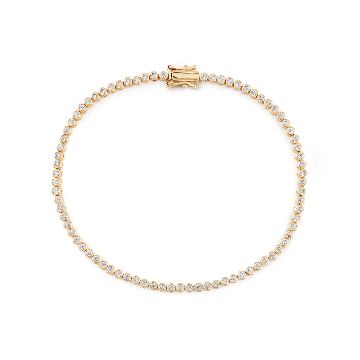 1.6 mm Lab-Grown Diamond Bezel Tennis Bracelet