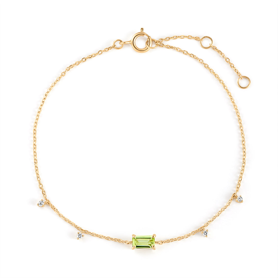 Birthstone Station Gemstone Chain Bracelet