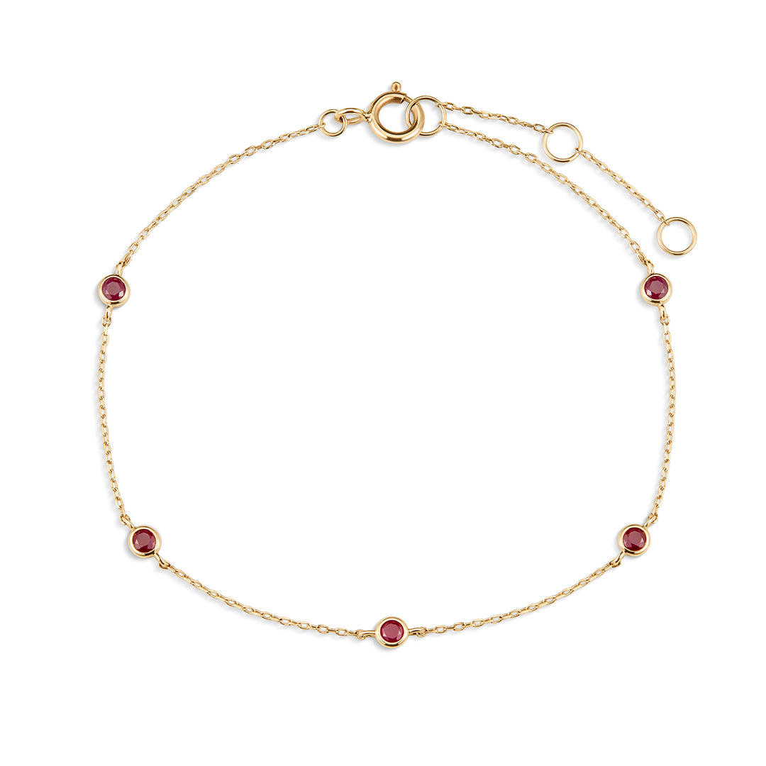 Birthstone Bezel Lab-Grown Diamond Bracelet — 12 Month Colors
