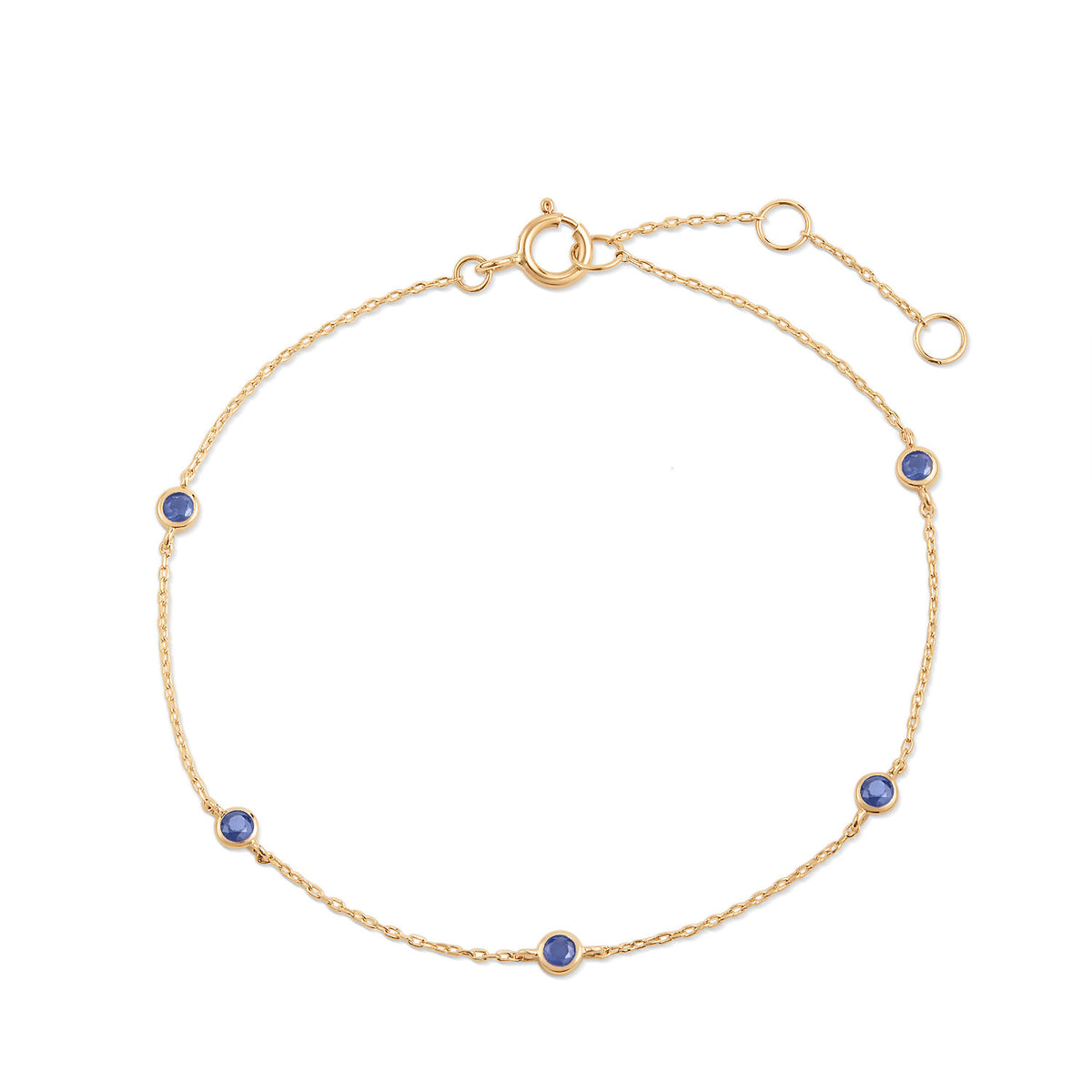 Birthstone Bezel Lab-Grown Diamond Bracelet — 12 Month Colors