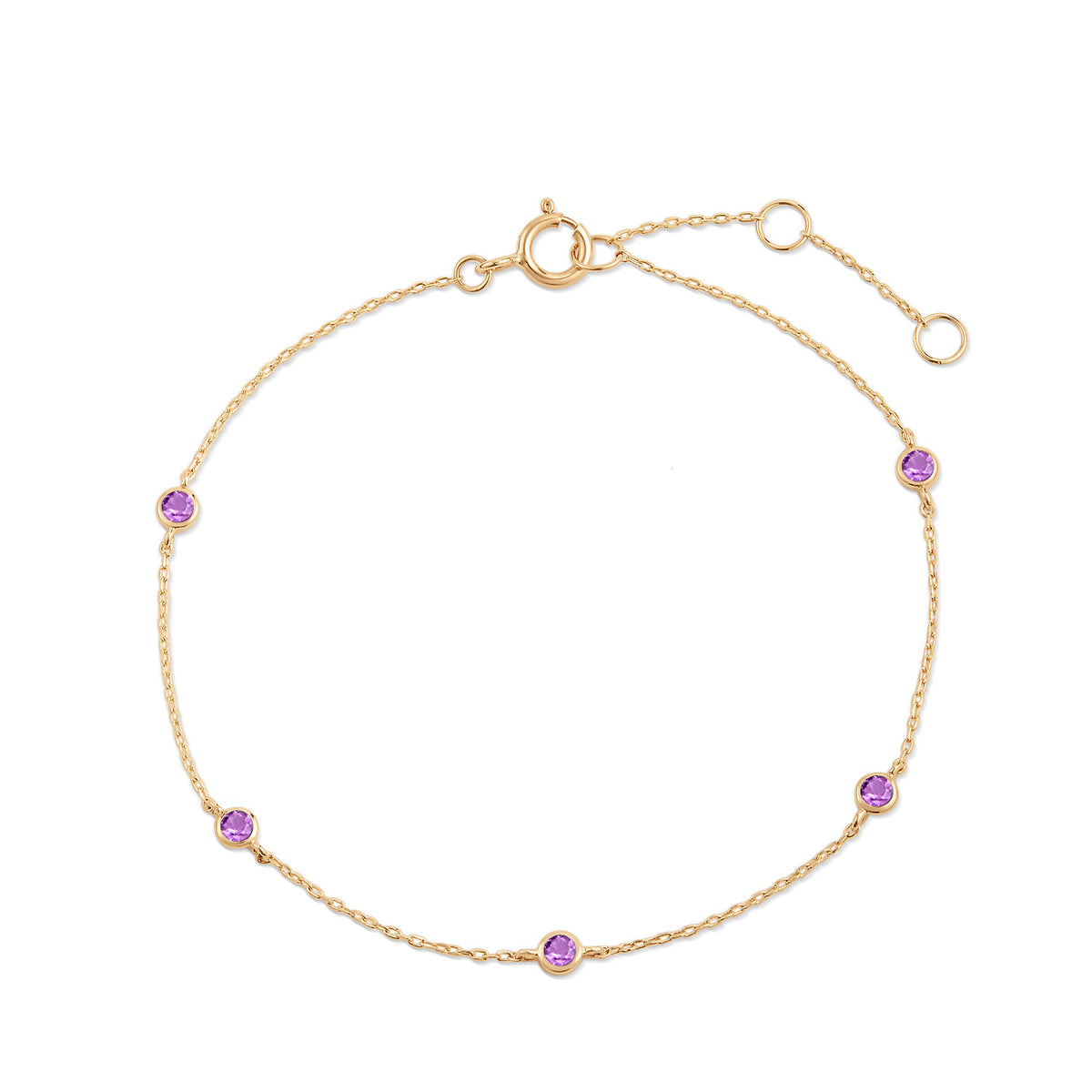 Birthstone Bezel Lab-Grown Diamond Bracelet — 12 Month Colors