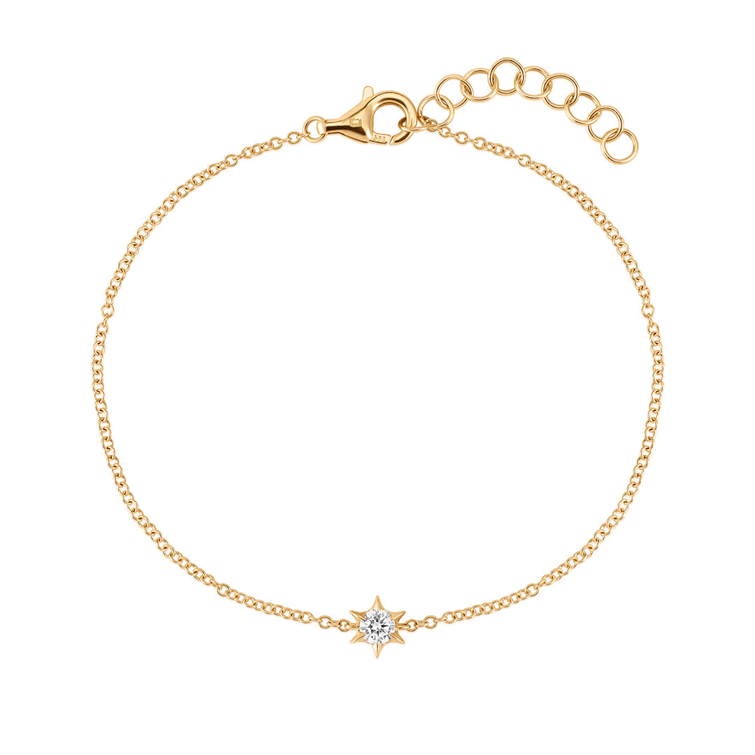 Natural Diamond Sunburst Station Bracelet