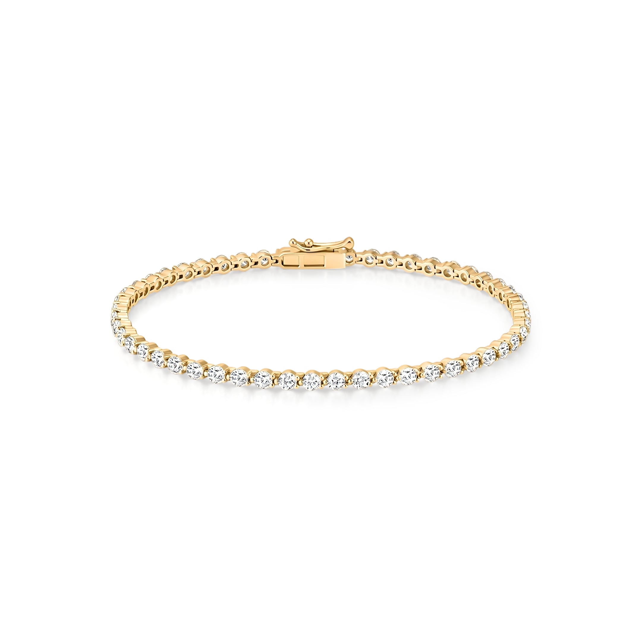 Three-Prong Round Lab-Grown Diamond Tennis Bracelet