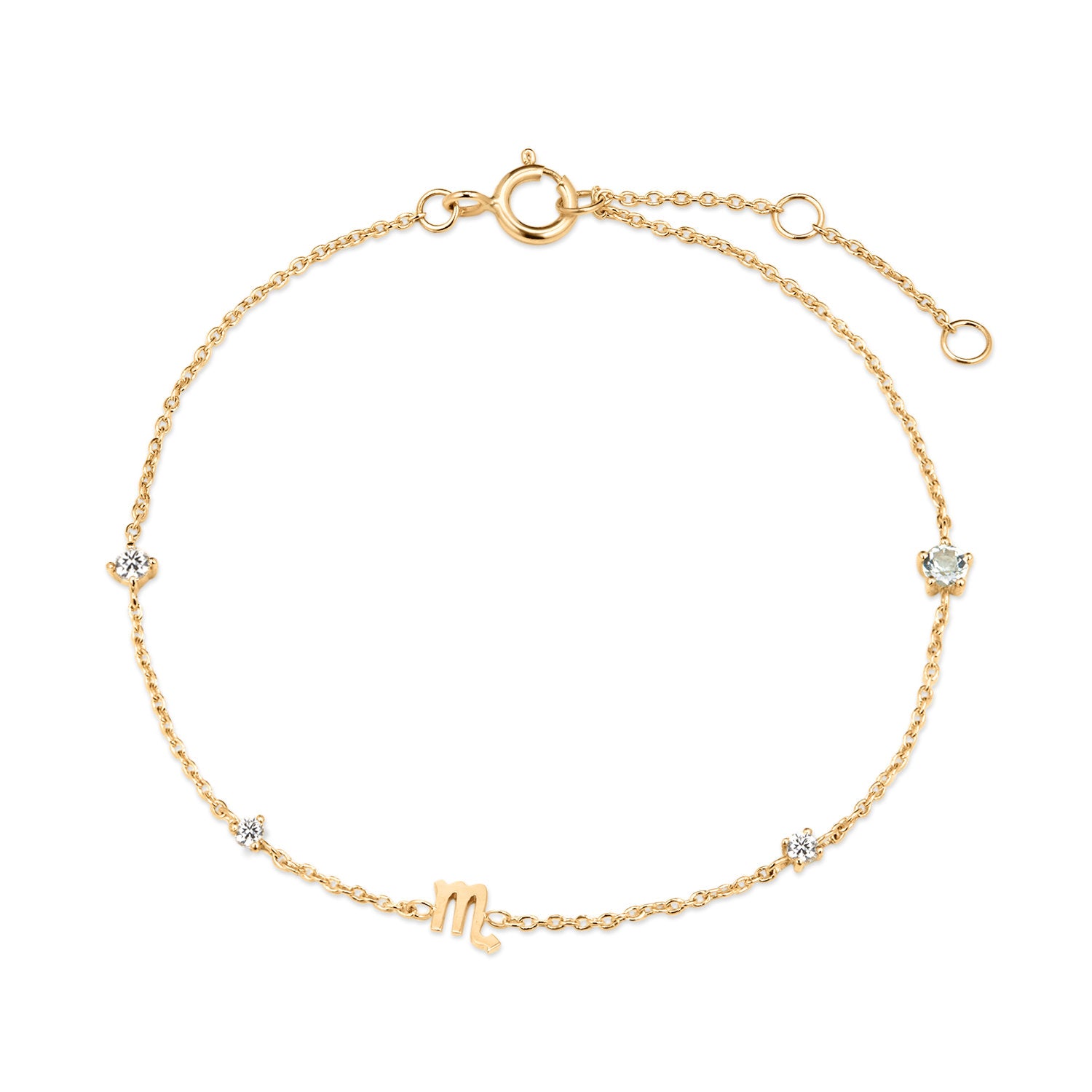 Celestial Zodiac Gemstone Bracelet with Lab-Grown Diamonds