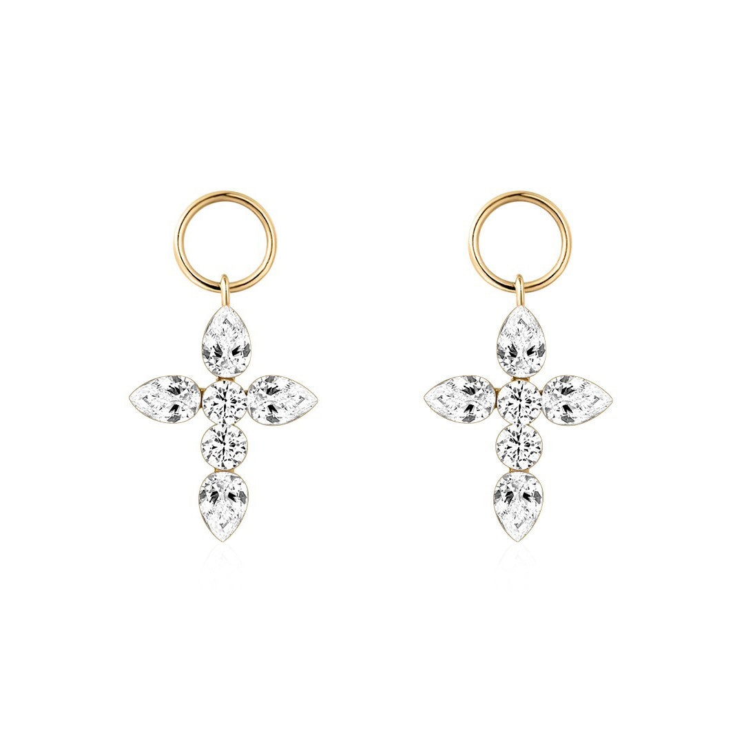Lab Grown Diamond Cross Earring Charm