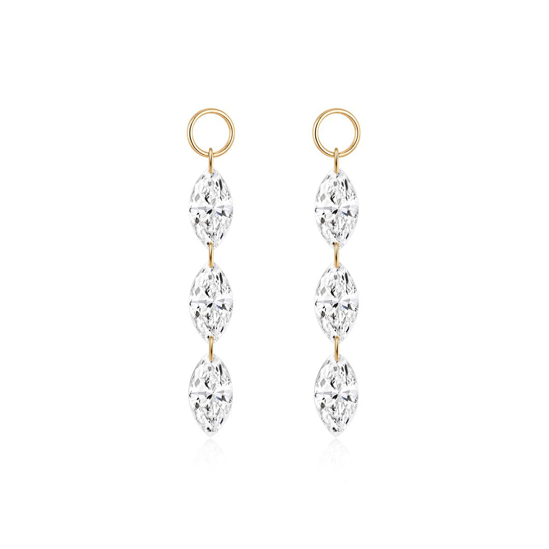 Marquise-Cut Lab-Grown Diamond Triple Drop Charm